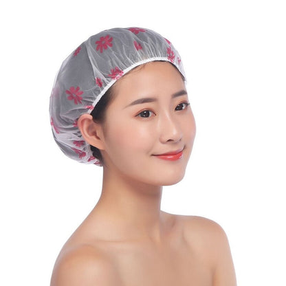 Waterproof and reusable shower cap for women, chic design