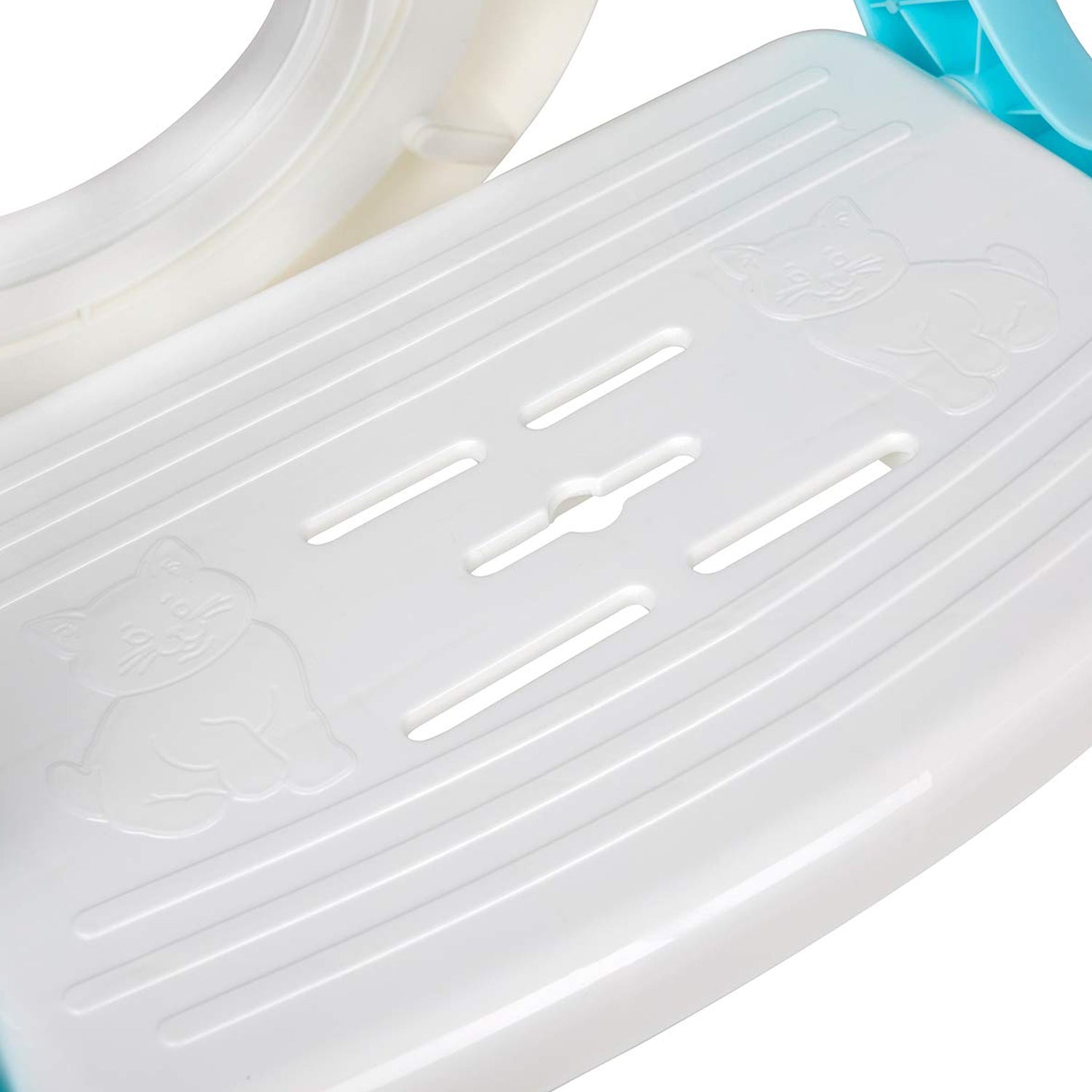 Detailed view of potty training seat with step ladder