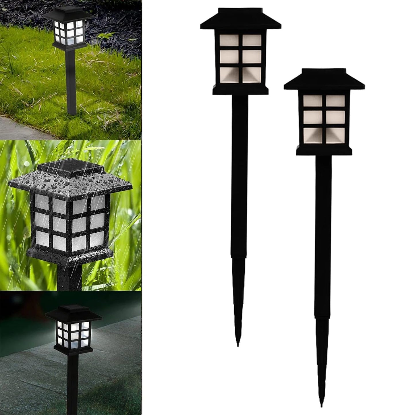 Solar Garden Lights, Outdoor Solar Landscape Lights, Waterproof Outdoor Solar Lights Walkway for Patio, Lawn, Yard, and Landscape (Pack of 2)