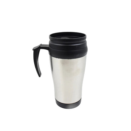 Stainless Steel Vacuum Glass Insulated Glass Coffee Cups (With Lid & Handle / 1 pc)