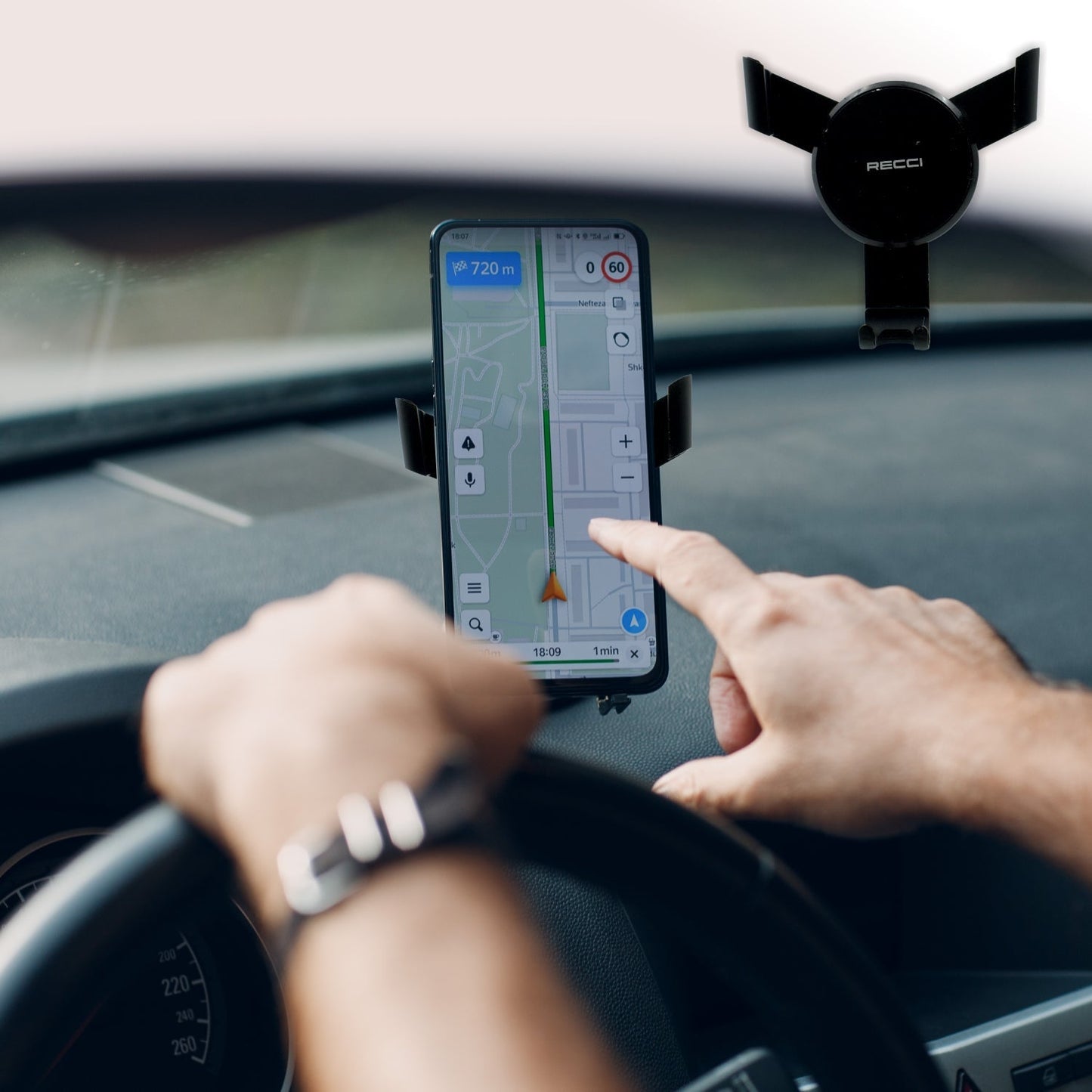 Adjustable car mobile holder for secure phone mounting