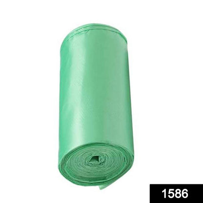 Eco-friendly trash bag rolls in green (24" x 32").