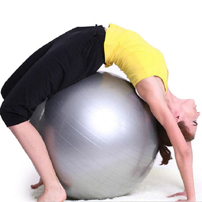 Multicolor anti-burst gym ball for exercises.