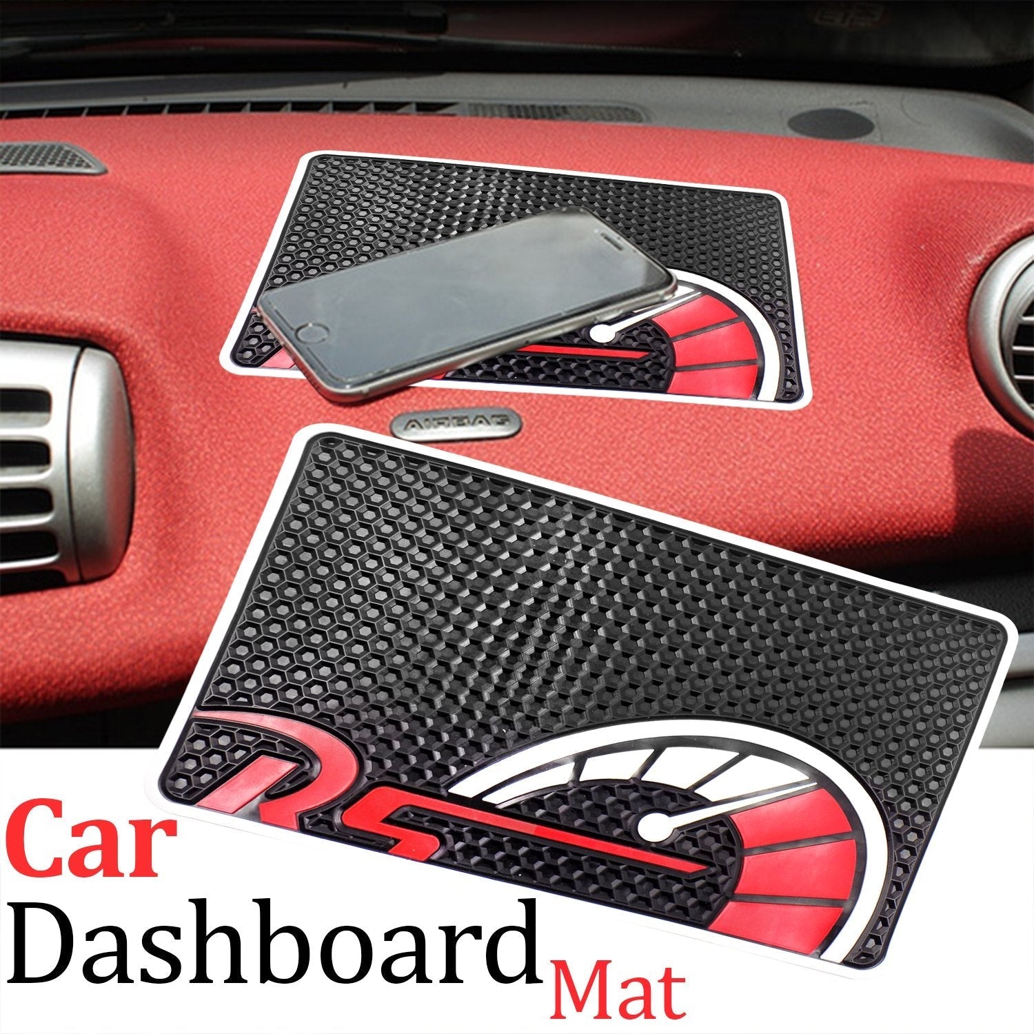 Non-slip pad for car dashboard.