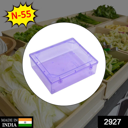 Durable plastic storage container with a tight-sealing lid, perfect for organizing and storing various items.