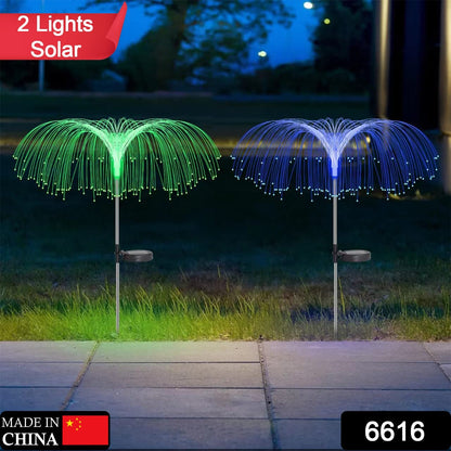 2pcs Garden Solar Outdoor Lights Decorative , 7 Colors Changing RGB Light Waterproof Flower Jellyfish Firework Decor for Garden Patio Landscape Pathway Yard Holiday Decor