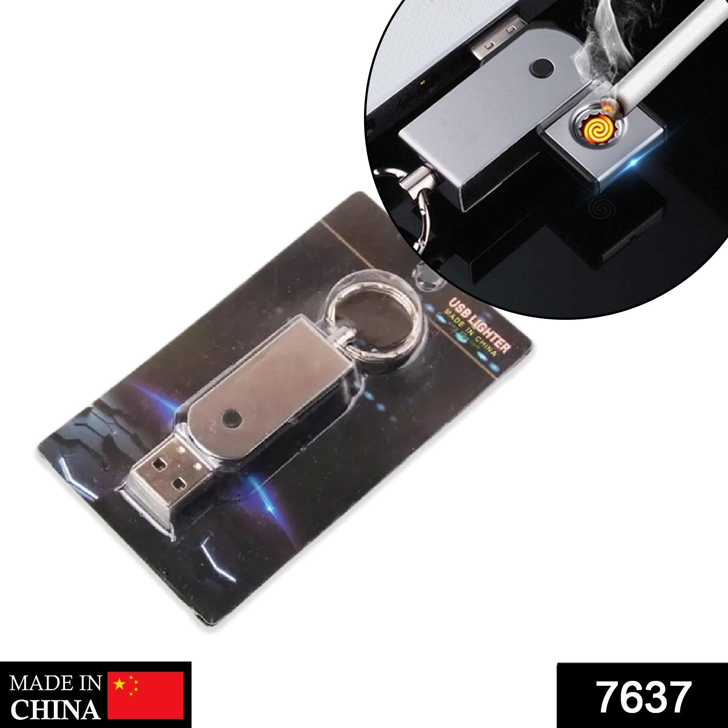 Thin metal USB lighter.