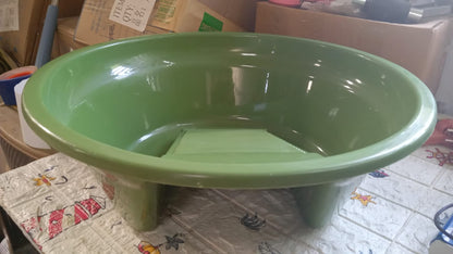 Washing tub with integrated container for practical use