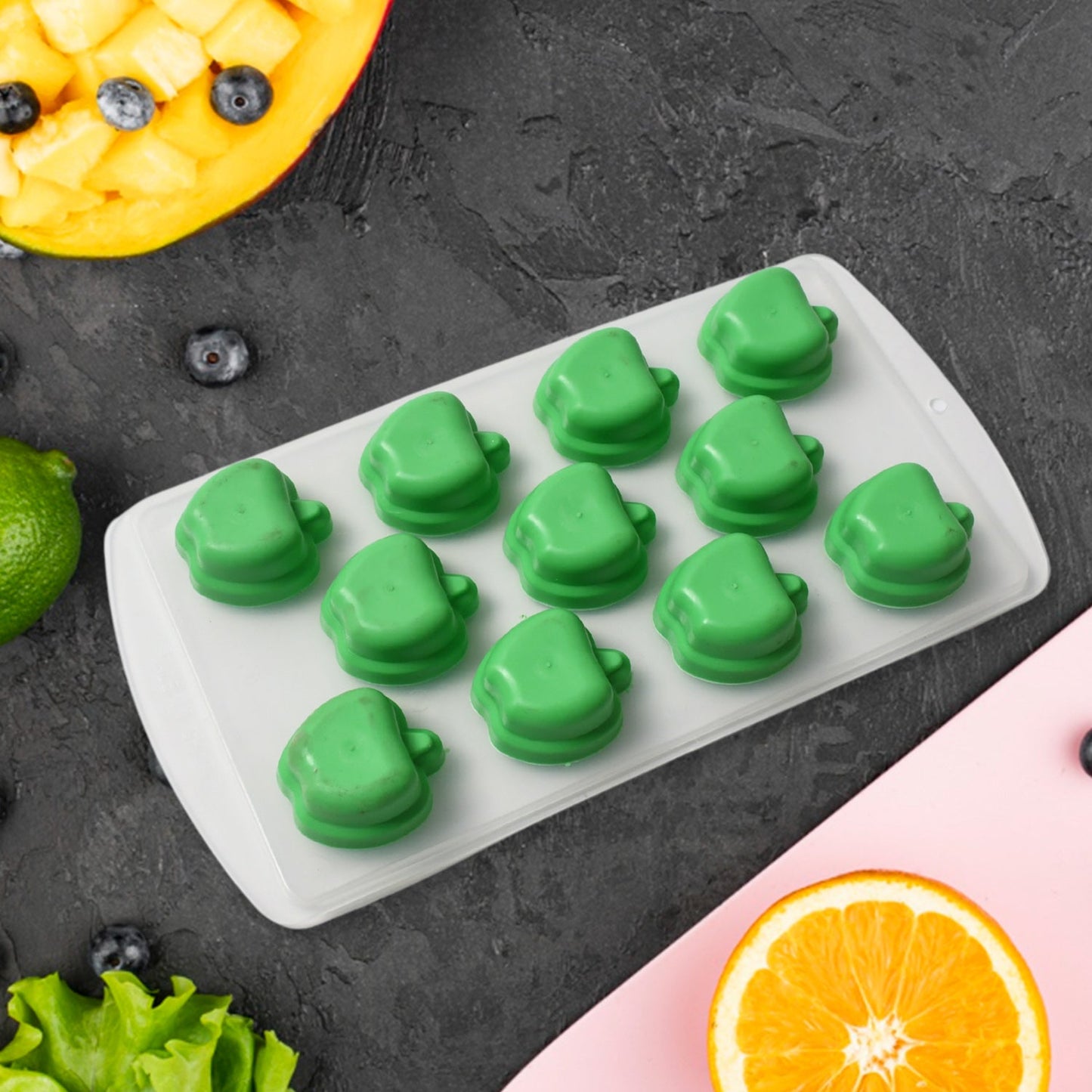 Silicone Mold Ice Cube Tray Creative Sweet Multi Type Ice Tray , Ice Cube Trays Multi Fruit Shape Ice Tray (1 Pc)