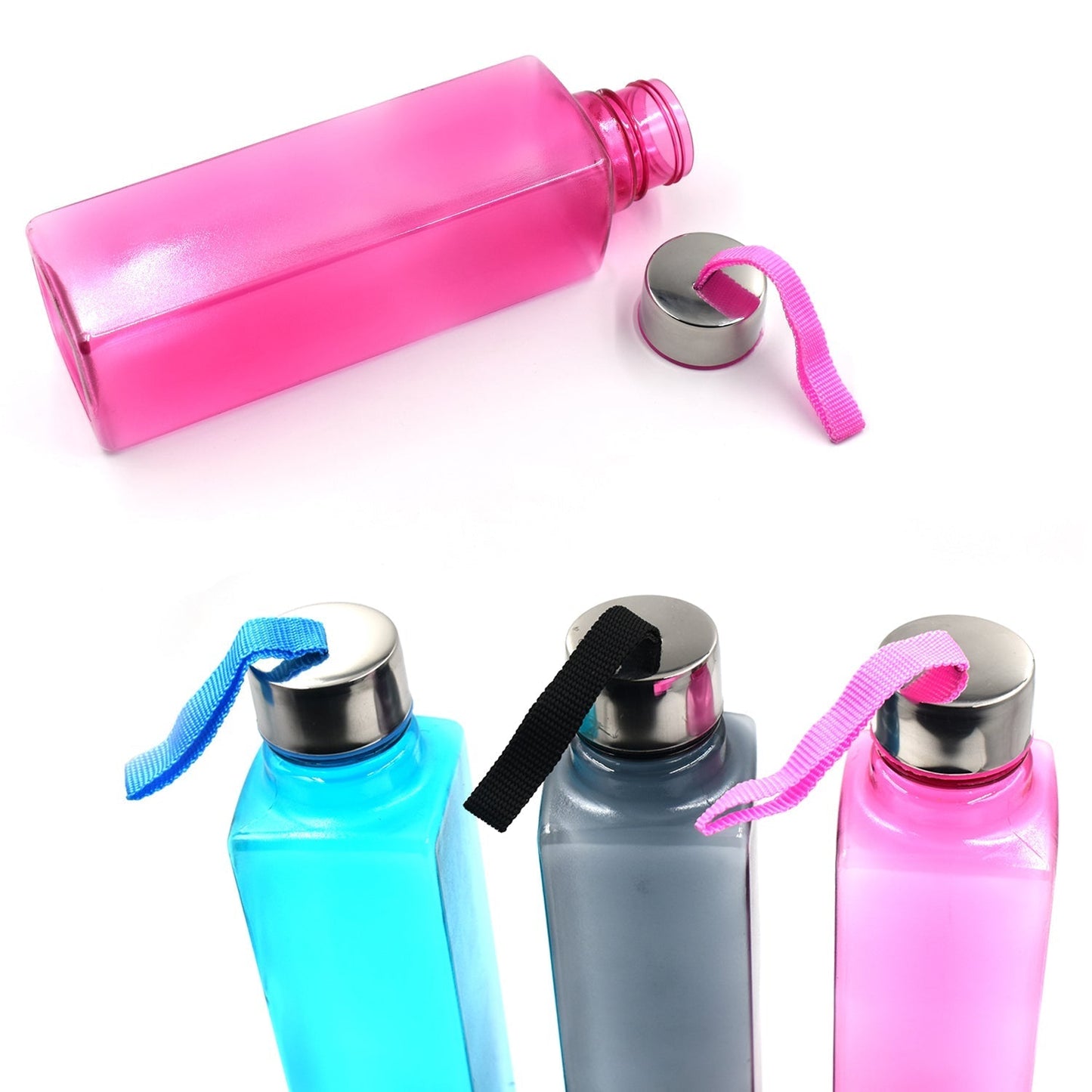 1000ml square bottles with clear design for easy storage of beverages.