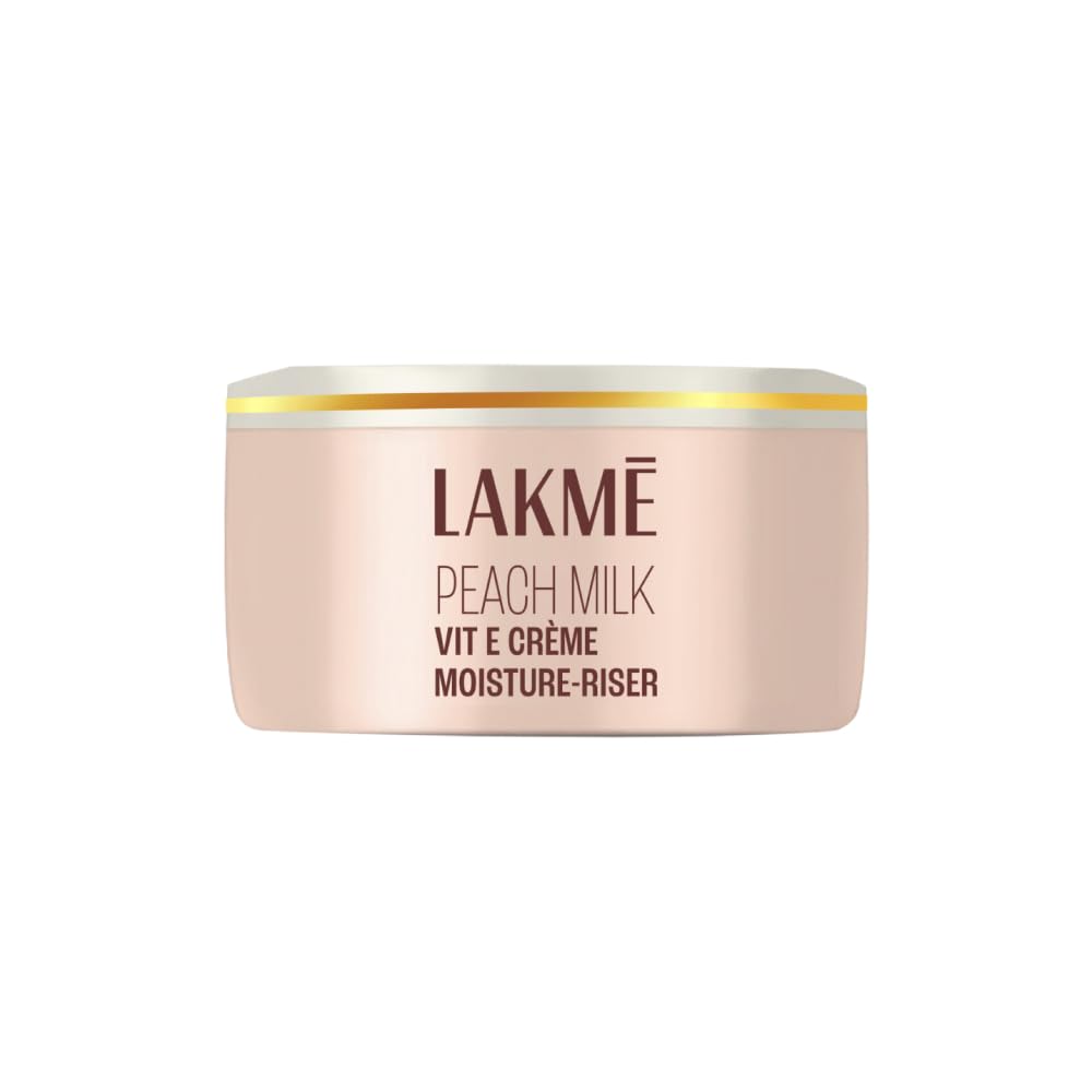 LAKMÉ Peach Milk Soft Crème Light Moisturizer for Face 300 g, Daily Lightweight Face Lotion with Vitamin E for Soft Skin- Non Sticky 24h Moisture (Pack of 2)