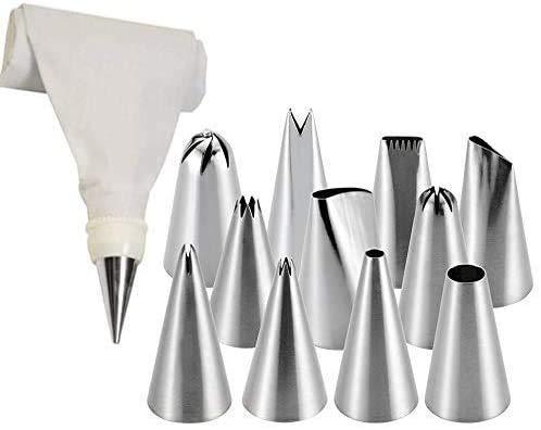 12 piece decorating set for cakes, includes oil basting brush.