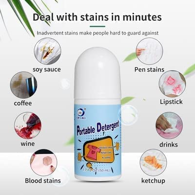 Clothes Stain Remover Bead Design Emergency Stain Rescue Roller Cleaner for Natural Fabric Removes Oil Almost All Types of Fabrics