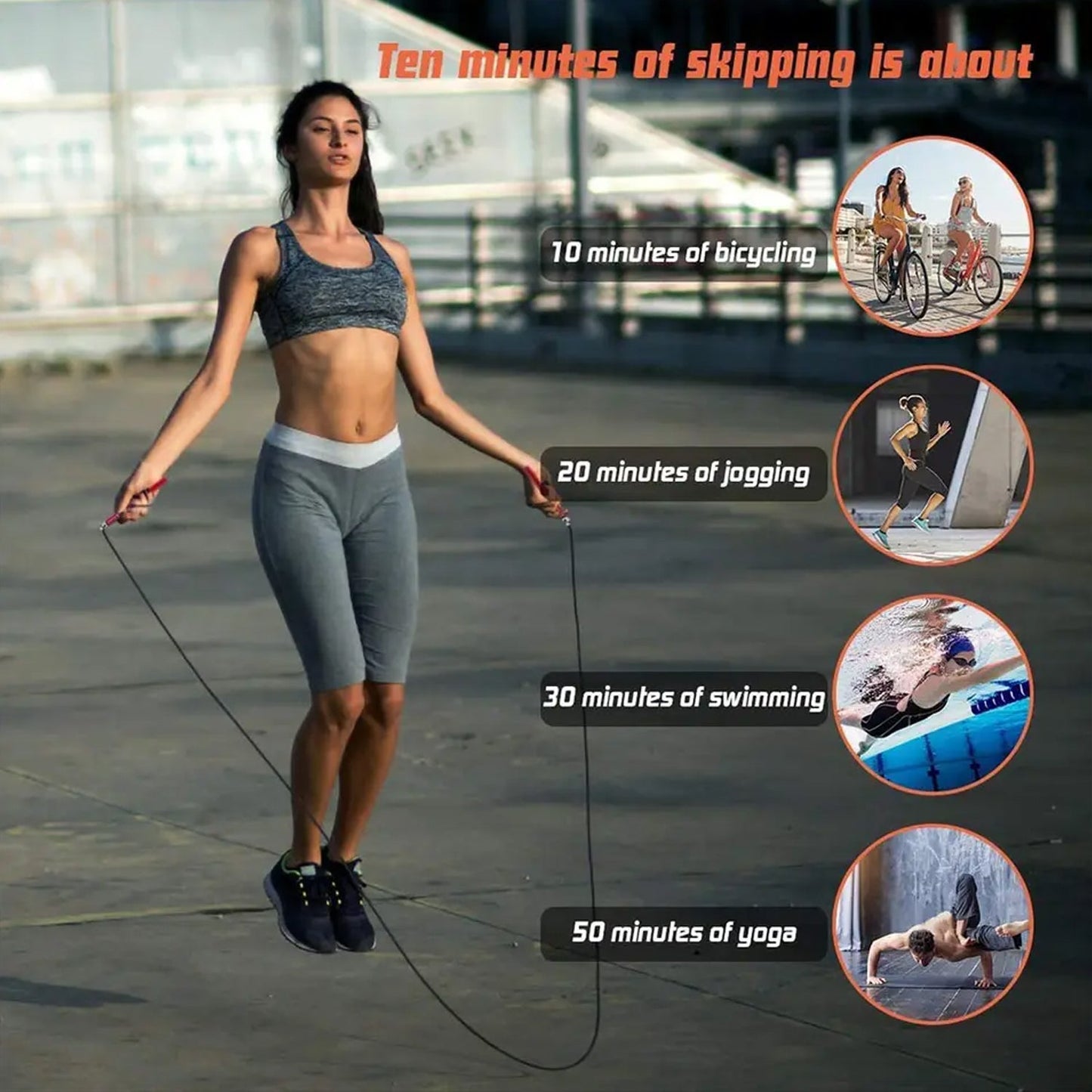 Durable jump rope for weight loss and exercise.