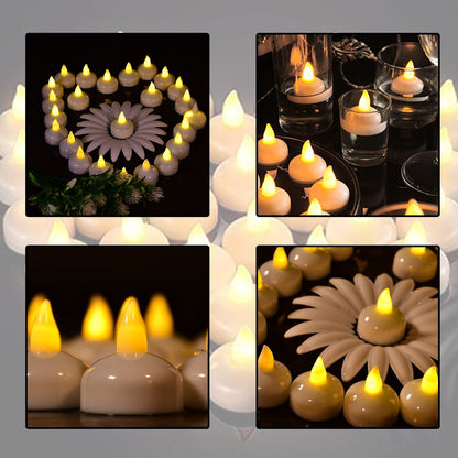 Set of 12 battery-operated floating candles