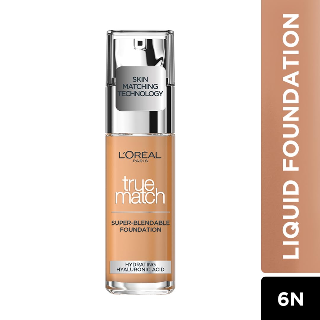 L'OREAL PARIS True Match Super Blendable Liquid Foundation With Matte, Natural Finish (Golden Amber 7D7W, 30Ml) Matte & Natural Finish - Full, Oily
