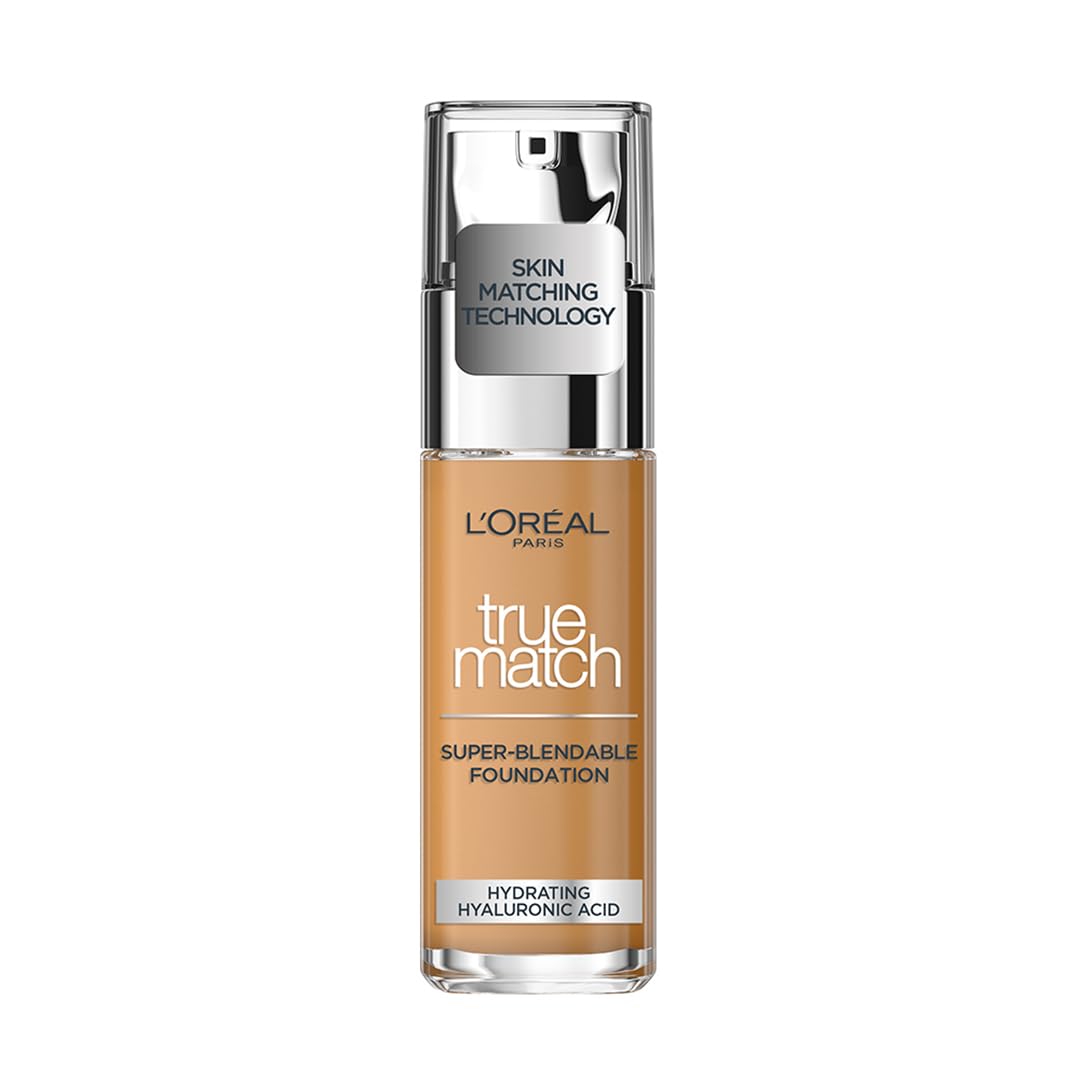 L'OREAL PARIS True Match Super Blendable Liquid Foundation With Matte, Natural Finish (Golden Amber 7D7W, 30Ml) Matte & Natural Finish - Full, Oily