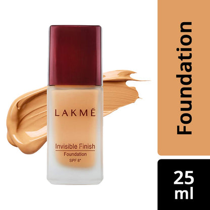 LAKMÉ Invisible Finish Spf 8 Cream Foundation For All Skin Types, Shade 01, 25Ml And 9 To 5 Flawless Matte Light Coverage Complexion Compact, Almond, 8G, 2 Count
