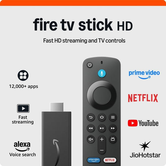 All-new Amazon Fire TV Stick HD, Alexa Voice Remote with TV power & volume controls, full HD streaming device