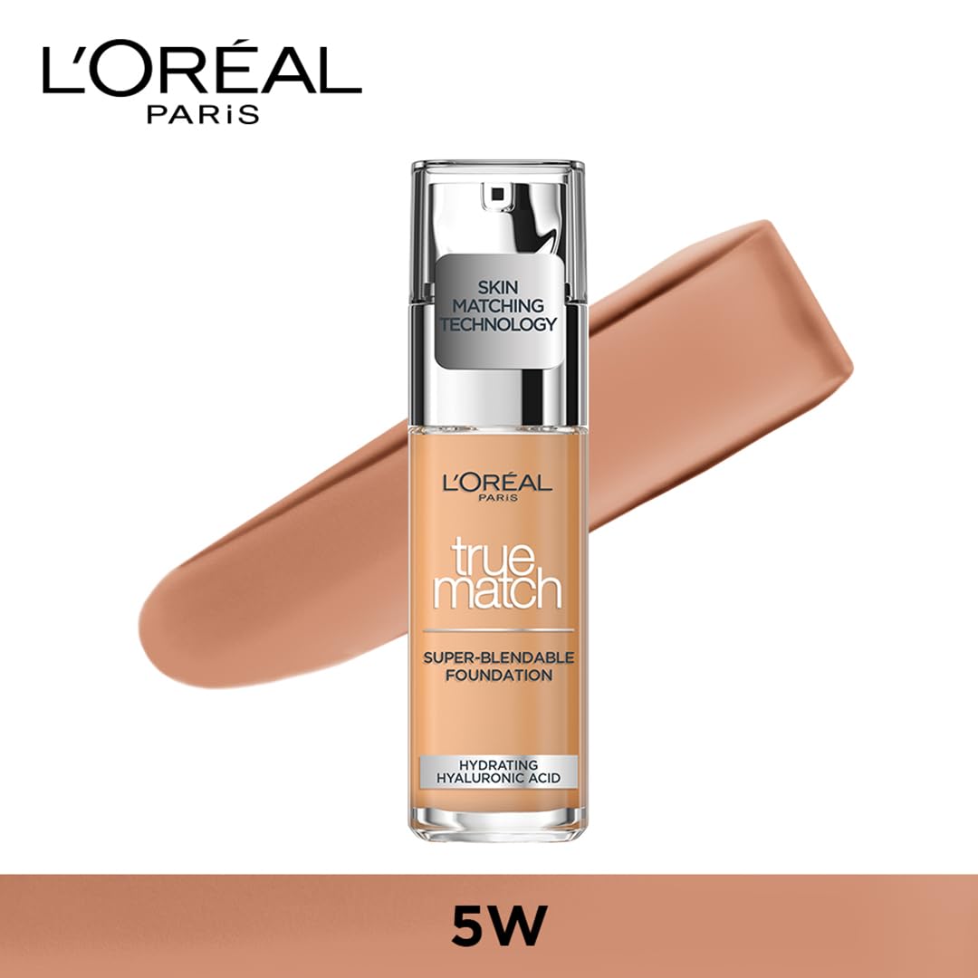 L'OREAL PARIS True Match Super Blendable Liquid Foundation With Matte, Natural Finish (Golden Amber 7D7W, 30Ml) Matte & Natural Finish - Full, Oily