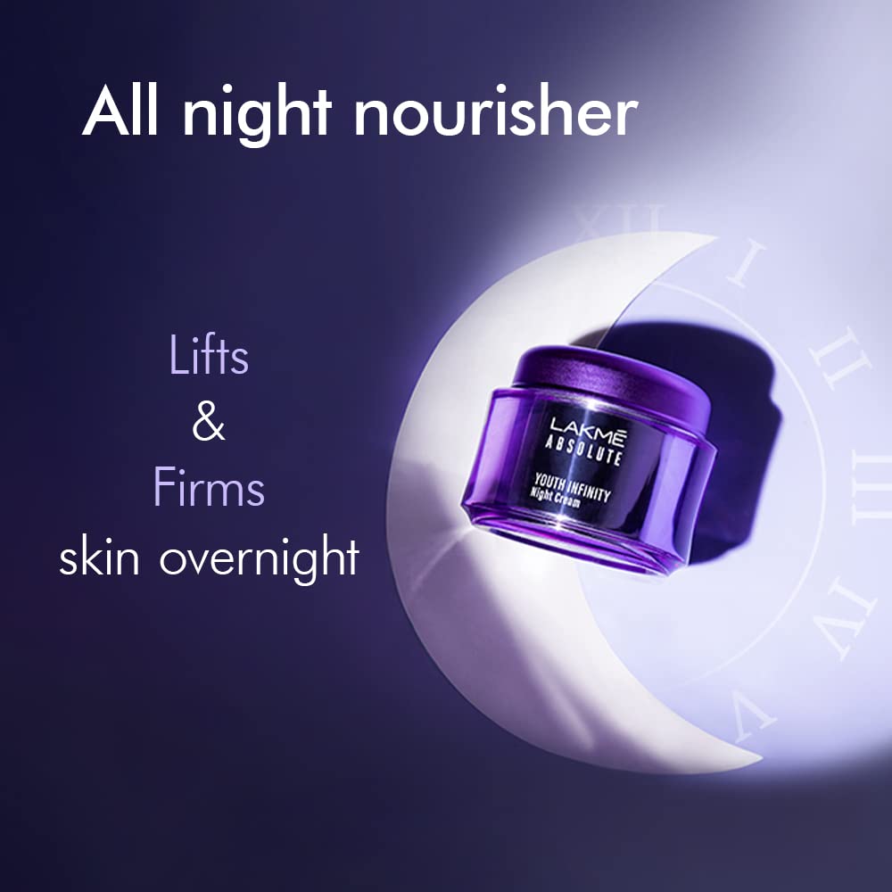 LAKMÉ Youth Infinity Skin Sculpting Night Creme, 50G & Peach Milk Lotion Moisturizer Spf 24 Pa++, 200Ml