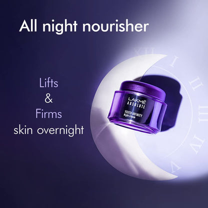 LAKMÉ Youth Infinity Skin Sculpting Night Creme, 50G & Peach Milk Lotion Moisturizer Spf 24 Pa++, 200Ml