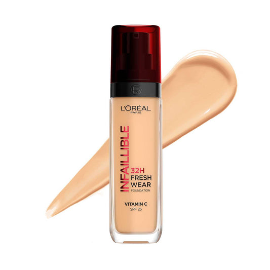 L'Oreal Paris Liquid Foundation, Oil Absorbing Formula, Transferproof, Heatproof and Long-lasting, Infallible 32H Fresh Wear, 260 Golden Sun, 30ml