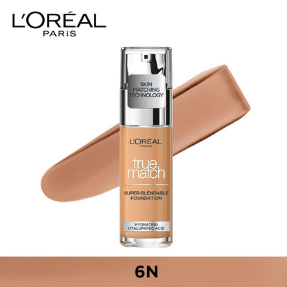 L'OREAL PARIS True Match Super Blendable Liquid Foundation With Matte, Natural Finish (Golden Amber 7D7W, 30Ml) Matte & Natural Finish - Full, Oily
