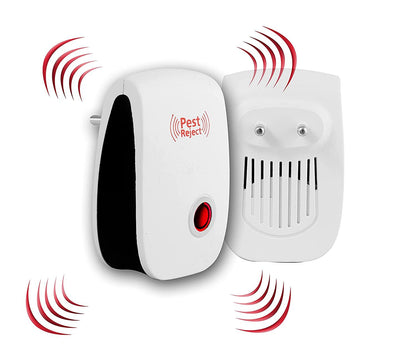 Ultrasonic Pest Repeller Machine for Mosquito Rats Cockroach Home Plug in Electric Pest Repellent Pest Control Reject Aid (Red)