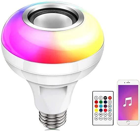 Multicolor Rgb Music Bulb, Wireless Bluetooth Bulb With Speaker And Remote Control