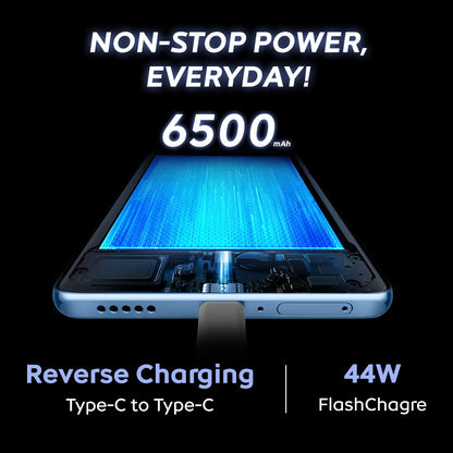 iQOO Z10x 5G (Ultramarine, 6GB RAM, 128GB Storage) | 6500 mAh Large Capacity Battery | Dimensity 7300 Processor | Military-Grade Durability