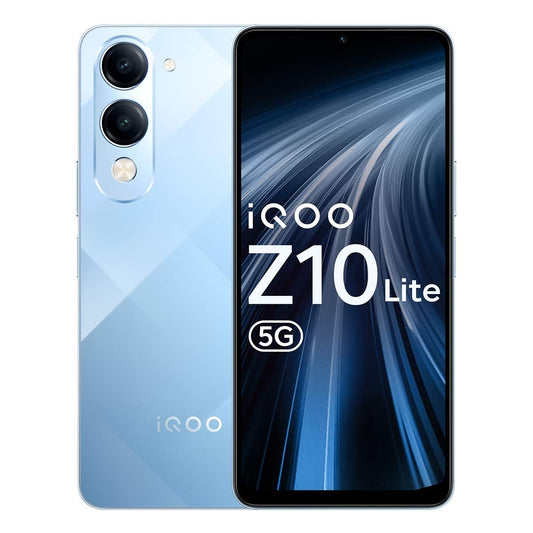 iQOO Z10 Lite 5G (Cyber Green, 6GB RAM, 128GB Storage) | 6000 mAh Battery | Dimensity 6300 5G Processor with 433K+* AnTuTu Score | IP64 Rated & Military Grade Shock-Resistance*