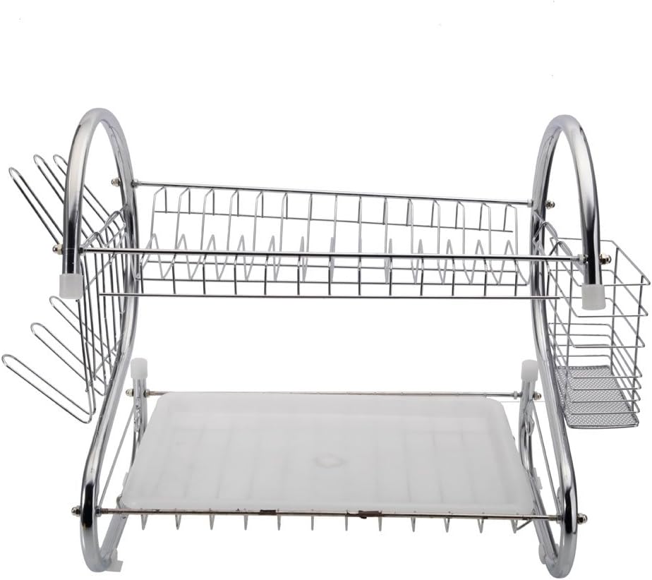 Rectangle dish rack with stainless steel and drip tray