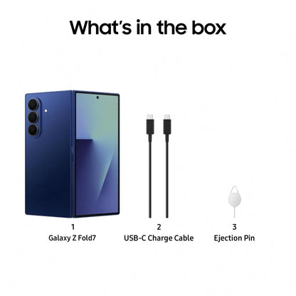 Samsung Galaxy Z Fold7 5G Smartphone with Galaxy AI (Blue Shadow, 12GB RAM, 512GB Storage), Ultra Sleek Design with 200MP Camera, Powerful Snapdragon 8 Elite, Google Gemini