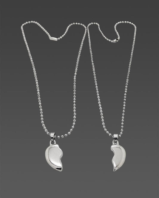 Couple Silver Plated Pendants Set