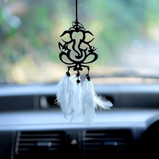 Hanging Car Accessories Dream Catcher with Shree Ganesh Idol