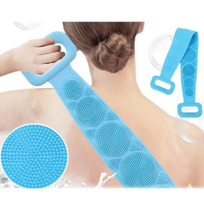 Silicone Body Back Scrubber Double Side Bathing Brush for Skin Deep Cleaning