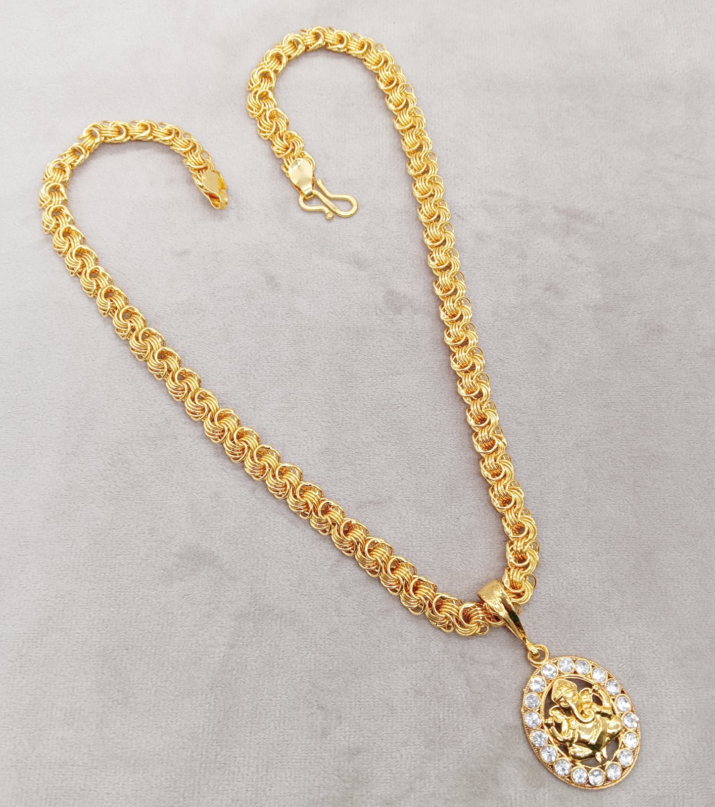 Luxurious Men's Gold Plated Pendant With Chain Vol 6