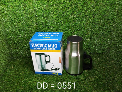 Travel-friendly 12V car kettle mug in silver