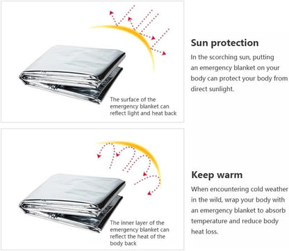 Multifunctional Rescue Foil Heat Blankets (Pack of 2)