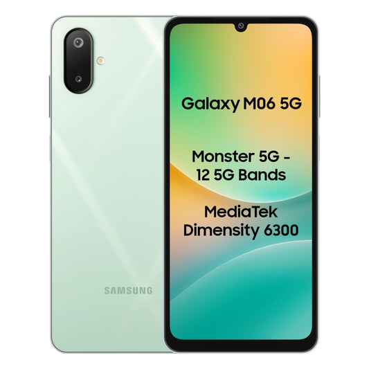 Samsung Galaxy M06 5G (Blazing Black, 6GB RAM, 128 GB Storage) | MediaTek Dimensity 6300 | AnTuTu Score 422K+ | 12 5G Bands | 25W Fast Charging | 4 Gen. of OS Upgrades | Without Charger