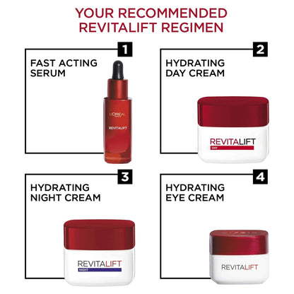 L’Oréal Paris Anti-Ageing Night Cream, With Pro-Retinol and Fibrelastyl, Hydrated & Smoother Skin, Revitalift, 50ml