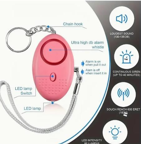 Alarm Keychain Safety Personal Keyring Emergency Warning Sound Equipment