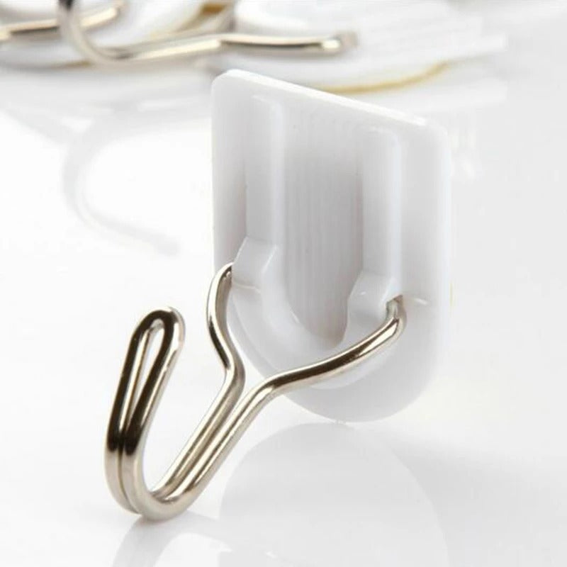 White plastic hook for hanging kitchen towels.