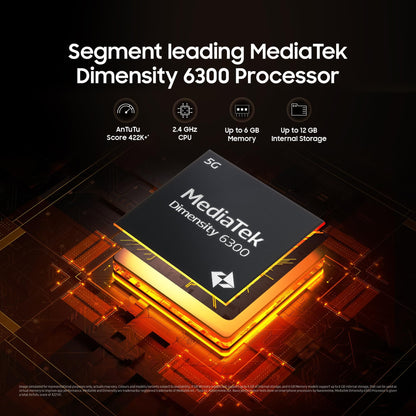 Samsung Galaxy M06 5G (Blazing Black, 6GB RAM, 128 GB Storage) | MediaTek Dimensity 6300 | AnTuTu Score 422K+ | 12 5G Bands | 25W Fast Charging | 4 Gen. of OS Upgrades | Without Charger