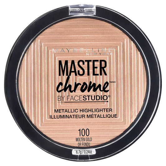 Maybelline New York Face Studio Master Chrome Metallic Highlighter, Molten Gold, 6.7g and Maybelline New York Fit me Loose Finishing Powder, 25 Medium, 20g