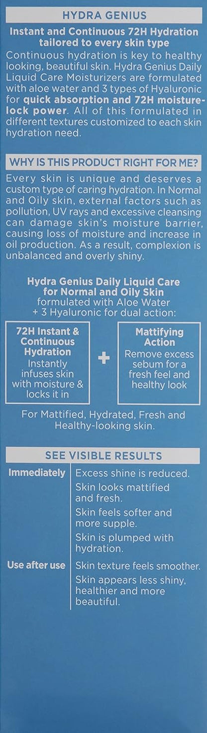 L'Oreal Paris Hydra Genius Daily Liquid Care, Normal/Oily Skin, 3.04 fl. oz.