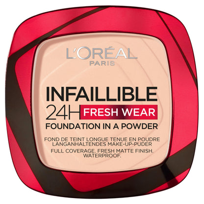 L'Oreal Paris Infallible 24H Fresh Wear Foundation in a Powder, 120 Vanilla, 9g