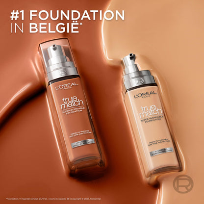 L'OREAL PARIS True Match Super Blendable Liquid Foundation With Matte, Natural Finish (Golden Amber 7D7W, 30Ml) Matte & Natural Finish - Full, Oily
