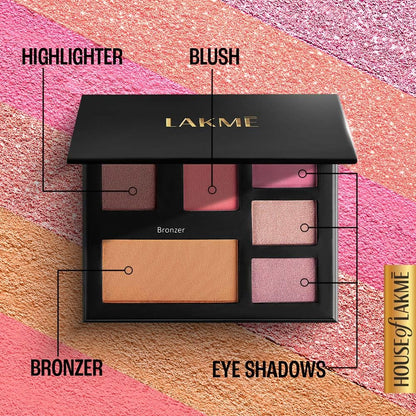Lakme Glitterati Face Palette-Day Queen, multitasking pallete, high pigment payoff